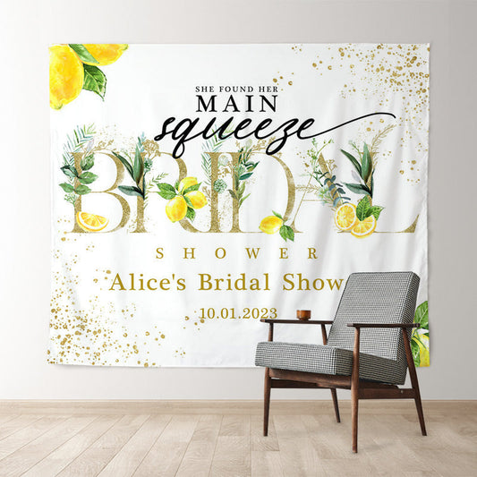 Lofaris She Found Her Main Squeere Lemon Bridal Shower Backdrop
