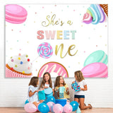 Load image into Gallery viewer, Lofaris Shes A Sweet One Ice Cream Lollipop Backdrop for 1st Birthday