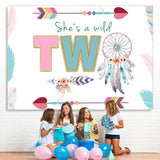Load image into Gallery viewer, Lofaris She’S Wild Two With Dreamcatcher Birthday Backdrop