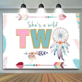Load image into Gallery viewer, Lofaris She’S Wild Two With Dreamcatcher Birthday Backdrop