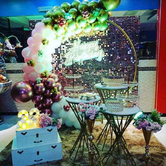 Lofaris Shimmer Mirror Sequin Tile Panel Party For Baby Shower Wedding