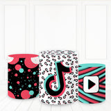 Load image into Gallery viewer, Lofaris Shiny Musical Party Theme Cake Table Cover Pink Green Plinth
