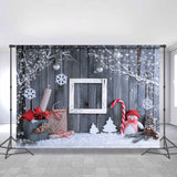 Load image into Gallery viewer, Lofaris Shiny Tree Snowflake Snowman Wooden Christmas Backdrops