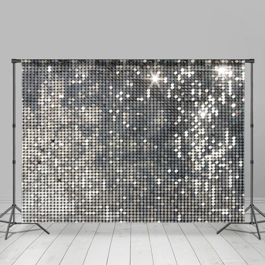 Lofaris Silver Glitter Sequins Wall Disco Dance Party Backdrop