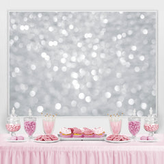 Lofaris Silver Shiny Glitter Bokeh Simple Birthday Party Backdrop
