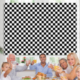 Load image into Gallery viewer, Lofaris Simple Black White Plaid Birthday Backdrop for Party