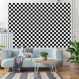 Load image into Gallery viewer, Lofaris Simple Black White Plaid Birthday Backdrop for Party