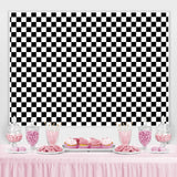 Load image into Gallery viewer, Lofaris Simple Black White Plaid Birthday Backdrop for Party