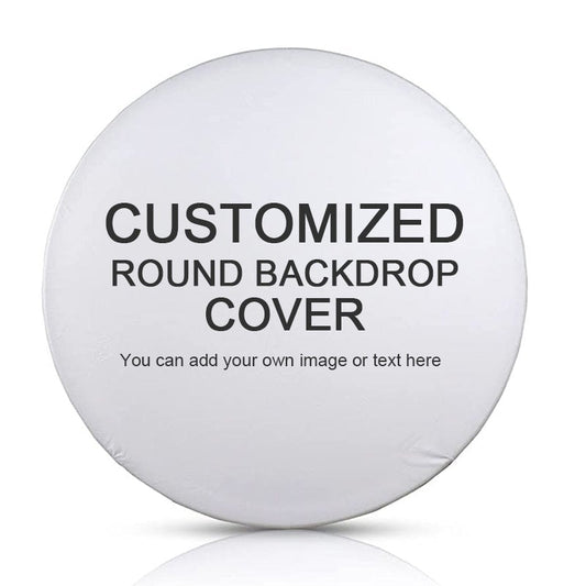 Lofaris Simple Black With White Pattern Round Birthday Backdorp