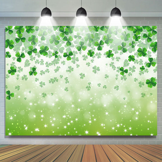 Lofaris Simple Clover Fallen Bokeh St Patricks Day Backdrop