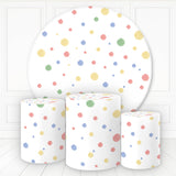Load image into Gallery viewer, Lofaris Simple Colorful Dots Happy Holiday Round Backdrop Kit