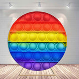 Load image into Gallery viewer, Lofaris Simple Colorful Lovely Pop It Birthday Round Backdrops