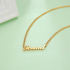 Lofaris Simple Custom 18k Gold Plated Cuban Chain Name Necklace