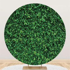 Lofaris Simple Custom Circle Green Leaves Wedding Backdrop