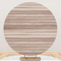 Lofaris Simple Custom Round Light Brown Wooden Backdrop For Decoration