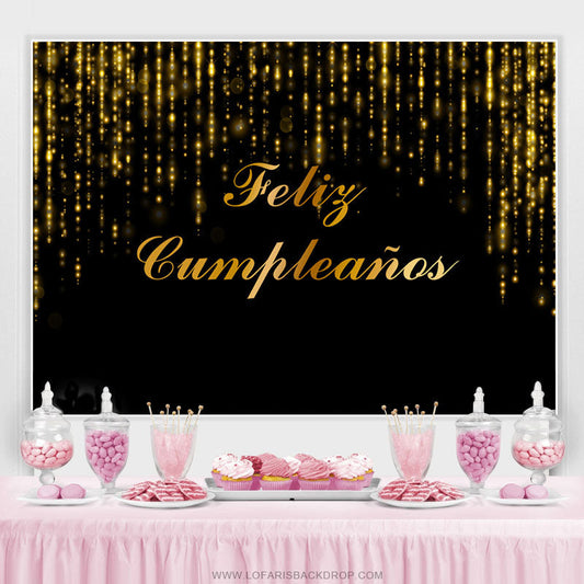Lofaris Simple Dark Color Bokeh Lines Birthday Backdrop
