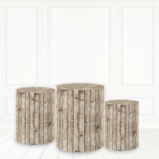 Lofaris Simple Dark Gery Wooden Cylinder Cover Old Style Party Pillar