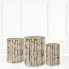 Lofaris Simple Dark Gery Wooden Cylinder Cover Old Style Party Pillar