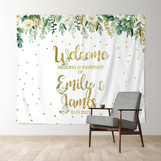 Lofaris Simple Glitter Happy Anniversary Backdrop For Events