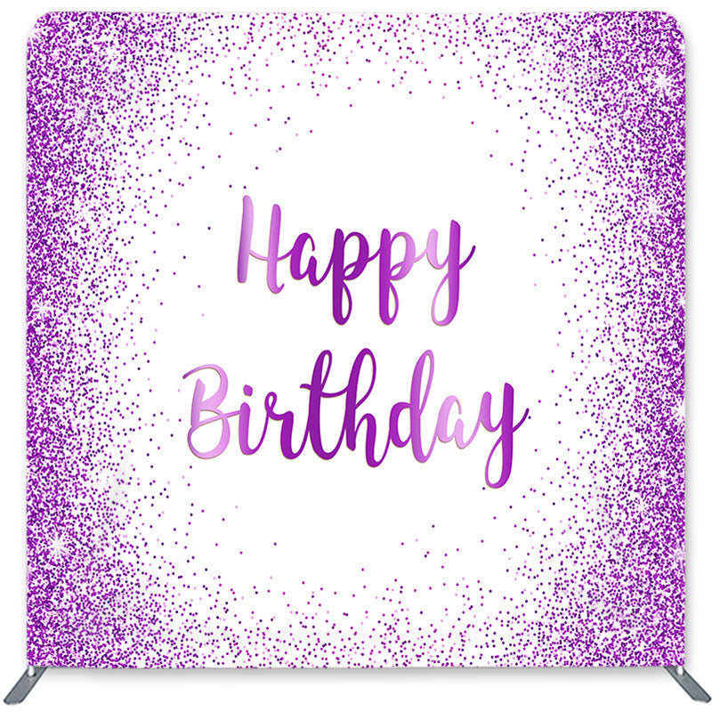 Lofaris Simple Glitter Purple Double-Sided Backdrop for Birthday