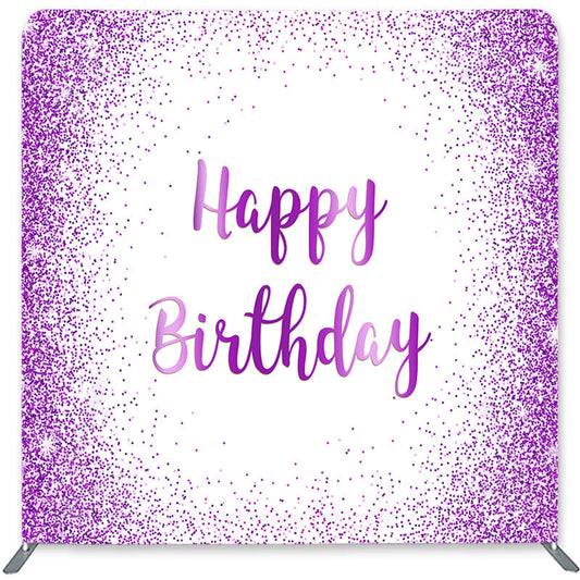 Lofaris Simple Glitter Purple Double-Sided Backdrop for Birthday