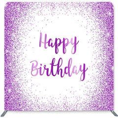 Lofaris Simple Glitter Purple Double-Sided Backdrop for Birthday