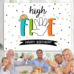 Lofaris Simple High Five Happy Birthday Backdrop For Kids