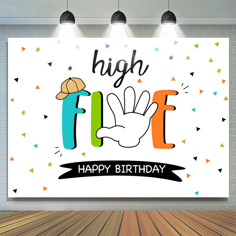 Lofaris Simple High Five Happy Birthday Backdrop For Kids