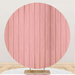 Lofaris Simple Light Pink Wooden Round Backdrop For Holiday