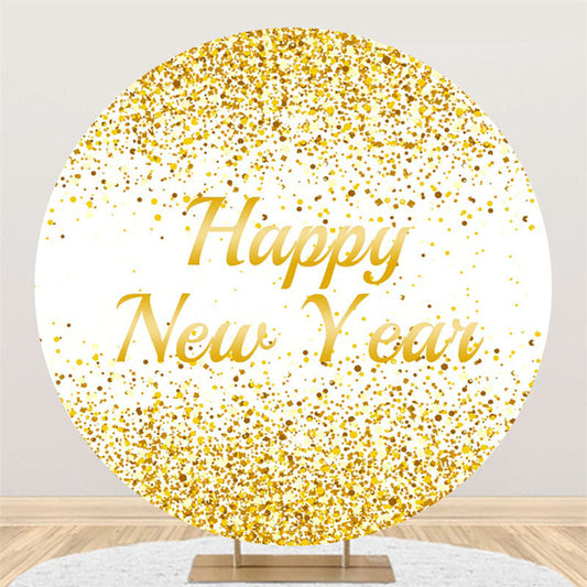 Lofaris Simple Lovely Happy New Year Circle Holiday Backdrop