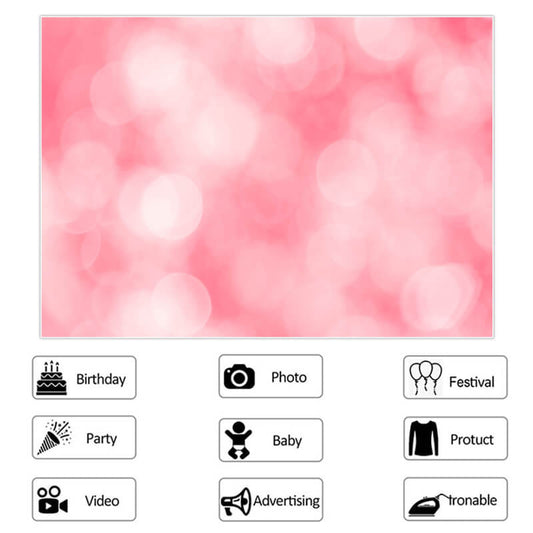 Lofaris Simple Pink Bokeh Photo Backdrop for Birthday Party