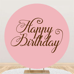 Lofaris Simple Pink Happy Birthday Circle Backdrop For Party