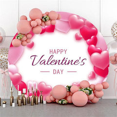 Lofaris Simple Pink Love White Circle Happy Valentines Day