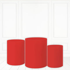 Lofaris Simple Pure Red Pedestal Cover For Birthday Party Cake Table
