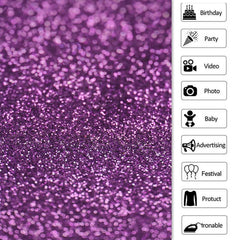 Lofaris Simple Purple Glitter Bokeh Backdrop for Party