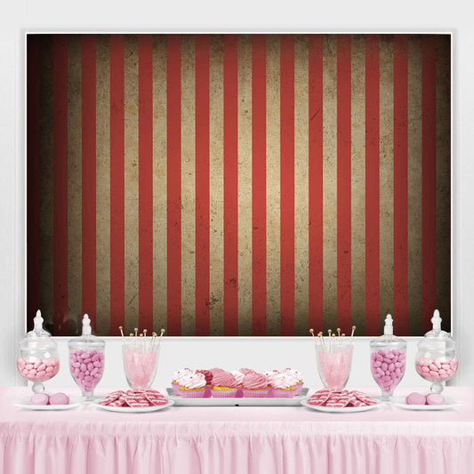 Lofaris Simple Red Vertical Stripes Theme Party Backdrop