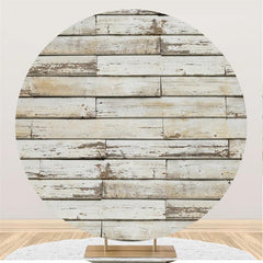 Lofaris Simple Round Wooden Brick Backdrop For Decoration