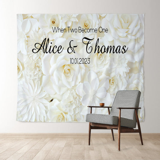 Lofaris Simple White Flowers And Peaceful Wedding Backdrop