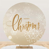 Load image into Gallery viewer, Lofaris Simple White Snowflake Round Merry Chrismas Backdrop