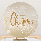 Load image into Gallery viewer, Lofaris Simple White Snowflake Round Merry Chrismas Backdrop