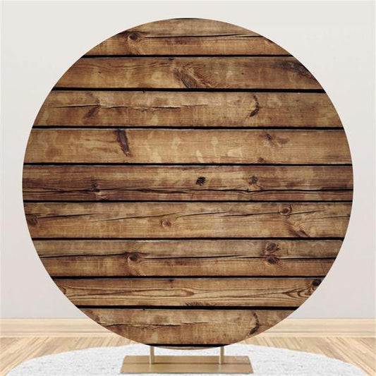 Lofaris Simple Wooden Circle Backdrop For Boys Baby Shower
