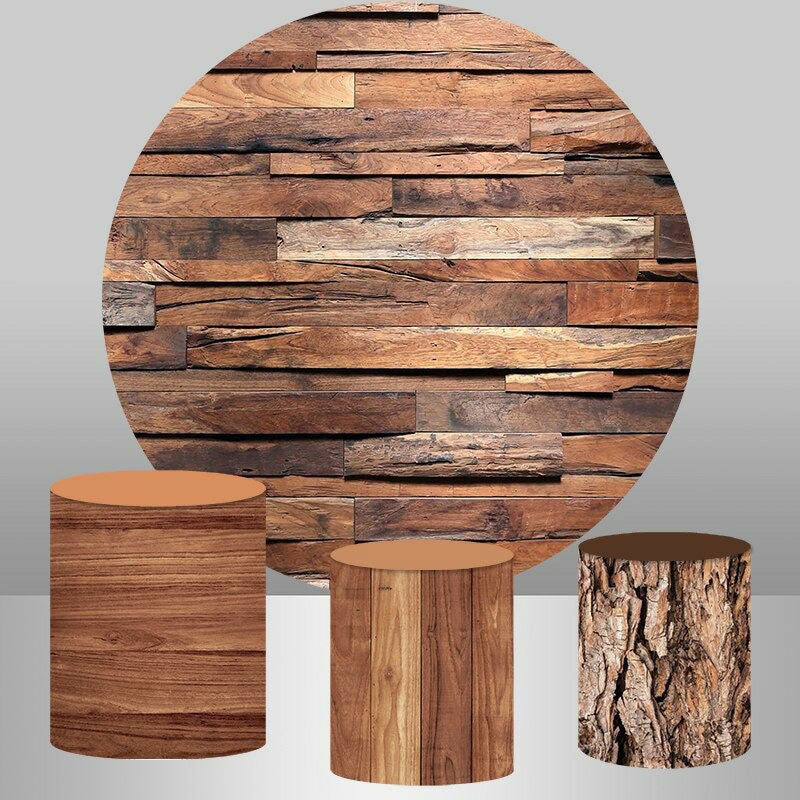 Lofaris Simple Wooden Tree Round Backdrop Kit For Birthday