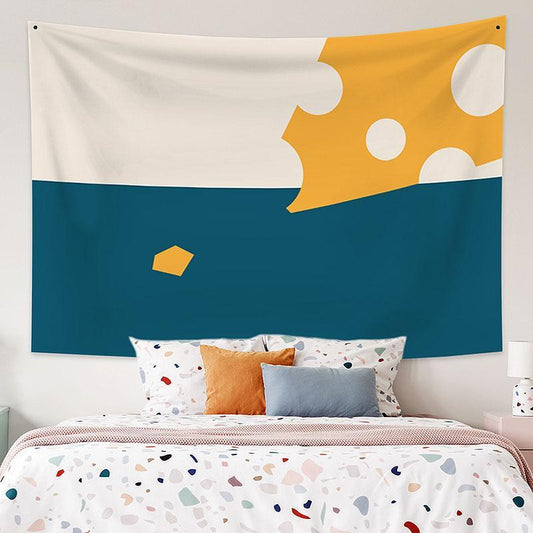 Lofaris Simple Yellow Cheese Pattern Bohemian Wall Tapestry