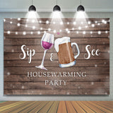 Load image into Gallery viewer, Lofaris Sip&amp;See Wine and Beer Housewarming Party Backdrop