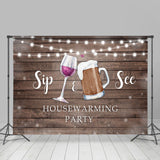 Load image into Gallery viewer, Lofaris Sip&amp;See Wine and Beer Housewarming Party Backdrop
