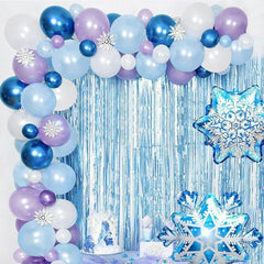 Lofaris Sky Blue 77 Pack Balloon Arch Kit | Winter Chrismas Party Decorations - Purple | White