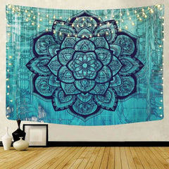 Lofaris Sky Blue India Abstract Bohemian Mandala Wall Tapestry
