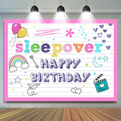 Lofaris Sleepover Happy Birthday Party Backdrops For Girls