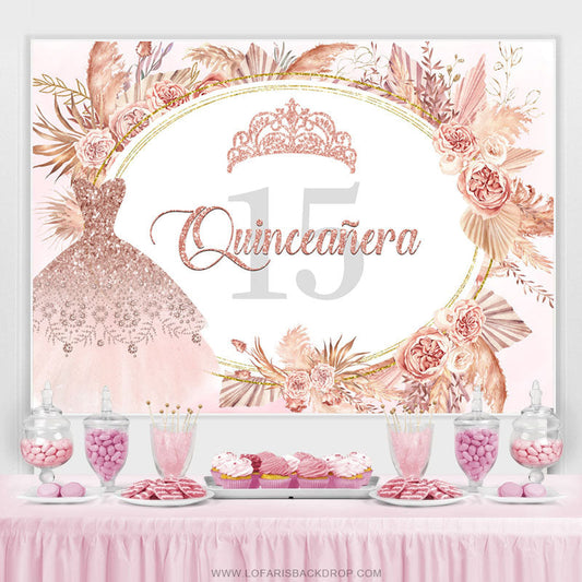 Lofaris Slight Baby Sweet Pink Diamond 15Th Birthday Backdrop