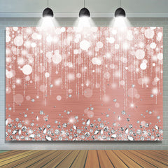 Lofaris Silver Diamonds Bokeh Dark Pink Birthday Party Backdrop